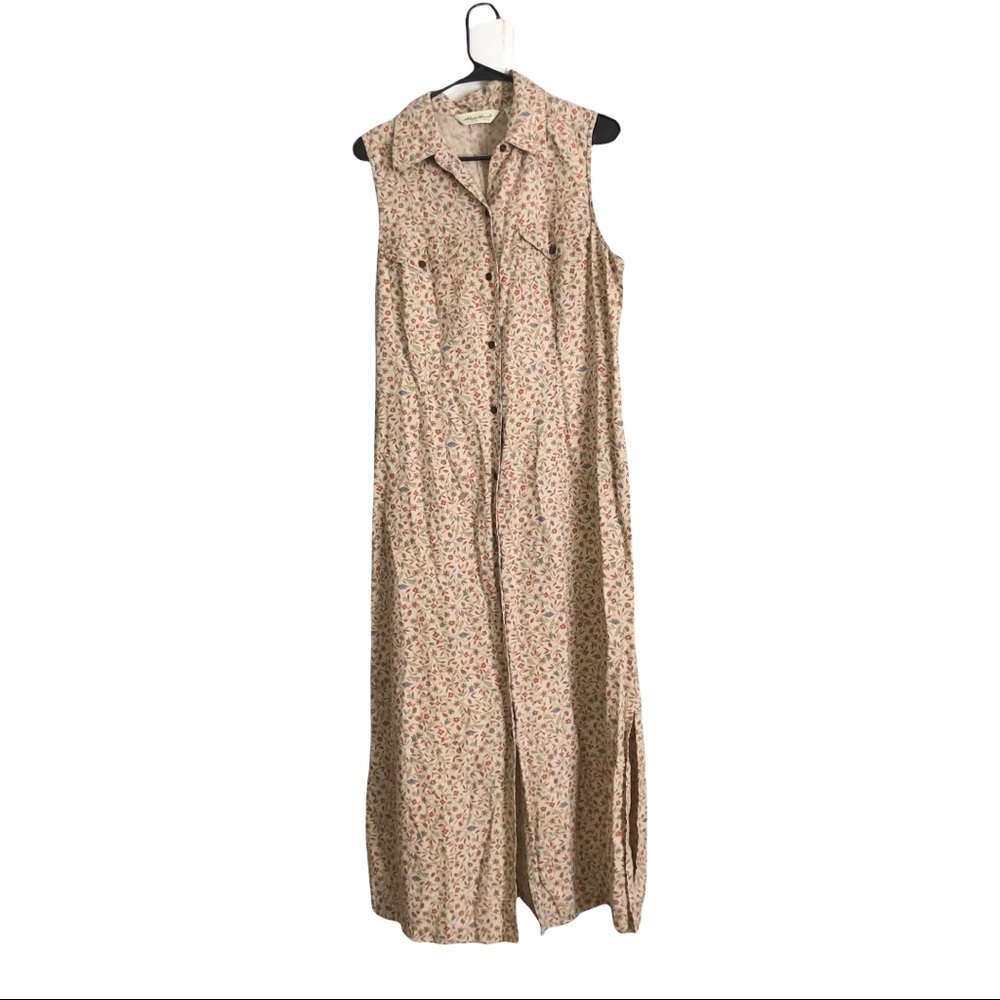 Eddie Bauer Floral Maxi Dress - Cream and Red